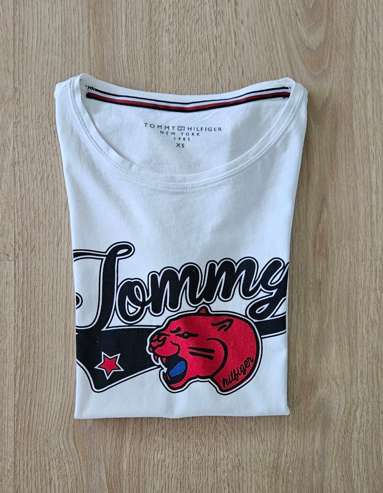 Tommy Hilfiger Wit Shirt Mt 176, Meisje, Ophalen of Verzenden, Shirt of Longsleeve, Tommy Hilfiger