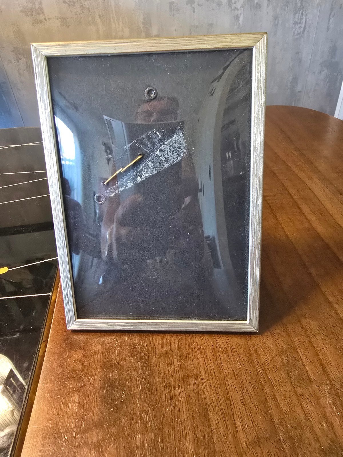 Vintage fotolijst Jyden met bol glas, Ophalen of Verzenden, Glas, Zilver, Fotolijst