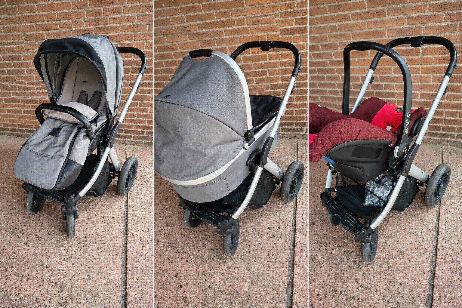 3-in-1: reiswieg, wandelwagen en autostoel - MUTSY TRANSIT, Ophalen, Mutsy, Verstelbare duwstang