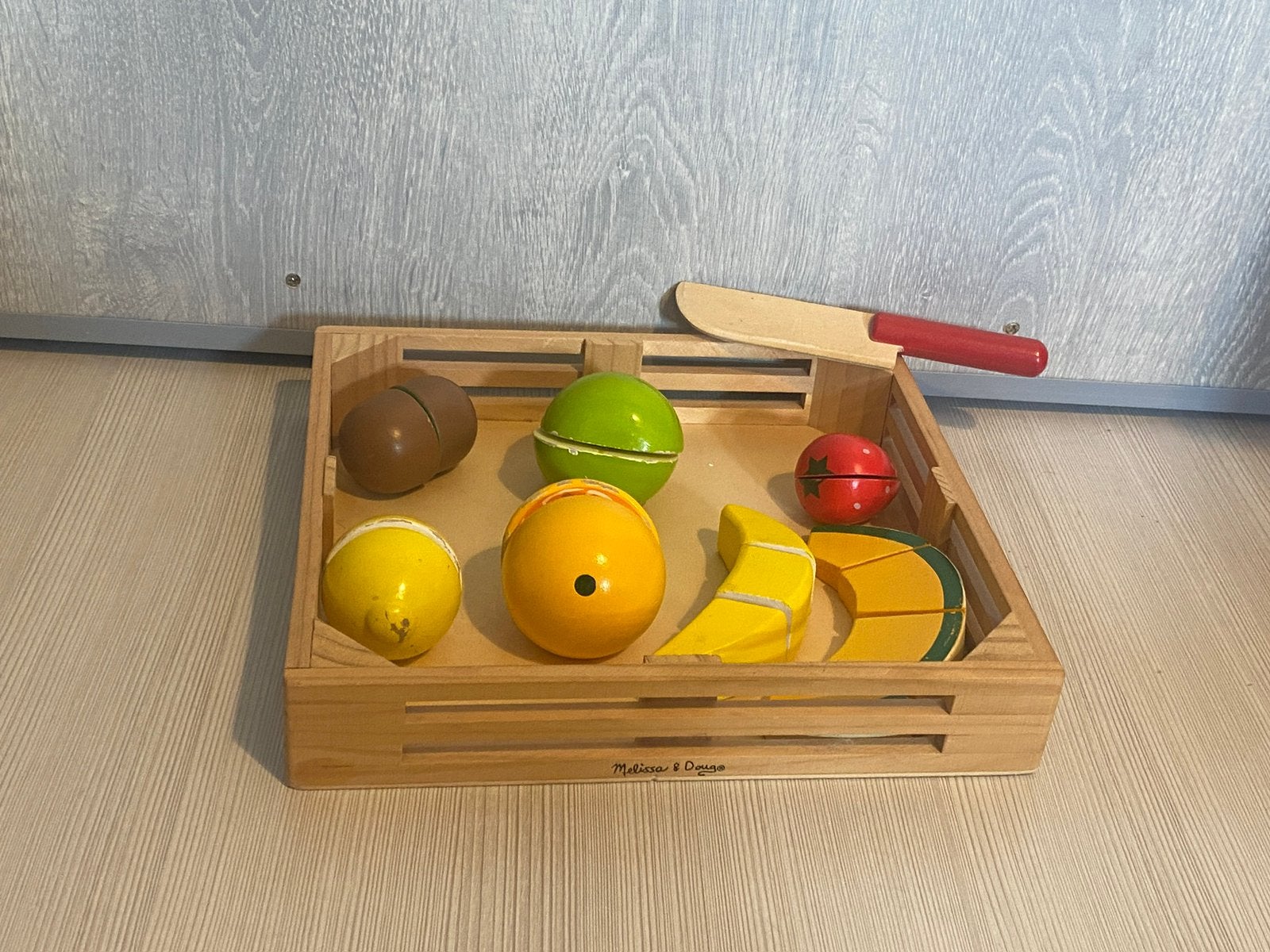 Melissa & Doug houten fruit, Ophalen of Verzenden, Zo goed als nieuw, Hout, Speelkeuken-accessoire