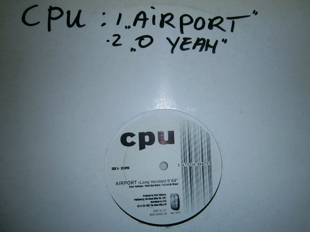 CPU – Airport. 1997. XXP Records XXP 8 12". Belgische Trance, Ophalen, Gebruikt, Trance, 12 inch