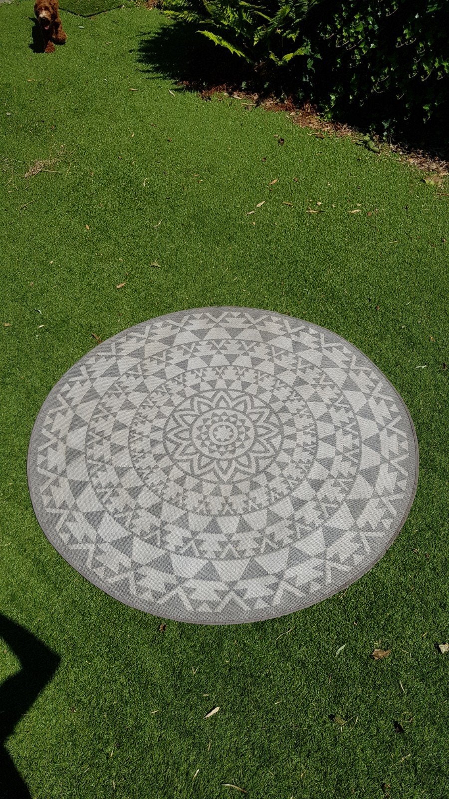 Mooi Rond Kleed Riet Rotan geometrisch patroon, Ophalen, Geometrisch, Modern, 150 tot 200 cm, Rond