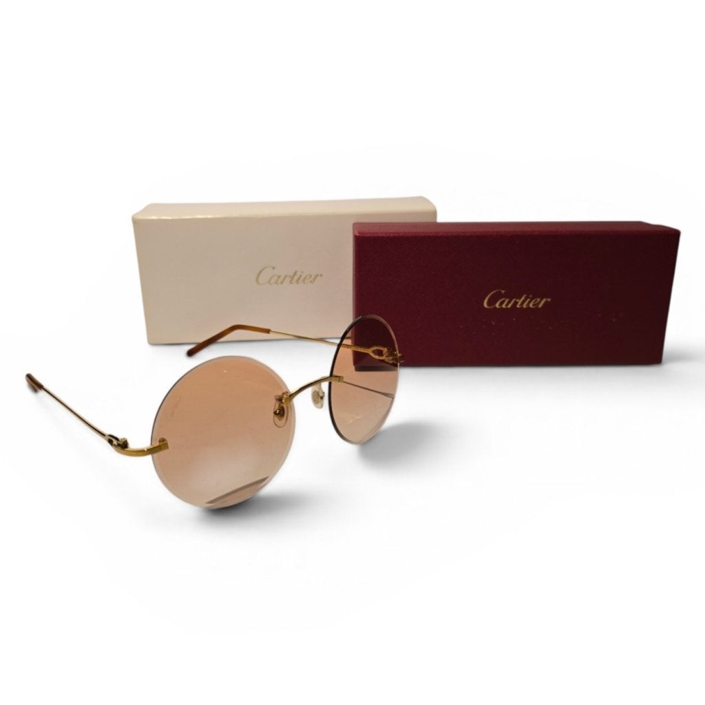 Cartier CT0521O C Decor Zonnebril 140 Goud | Nette Staat, Sieraden, Tassen en Uiterlijk, Cartier, Gebruikt, Support@cartier.com