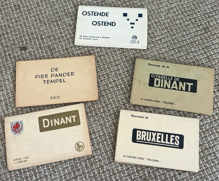 5 Vintage foto-uitvouwboekjes / leporello’s, Ophalen of Verzenden, 1960 tot 1980, Ongelopen, Oost-Vlaanderen
