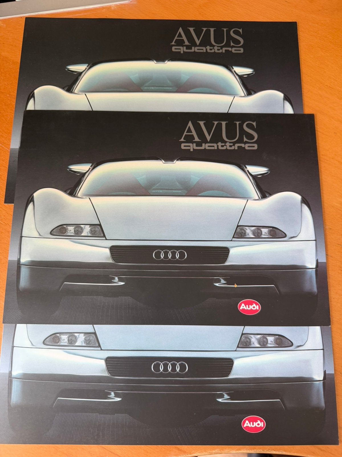 Audi Avus Quattro, 1991 folders 3 stuks, Ophalen of Verzenden, Zo goed als nieuw, Audi