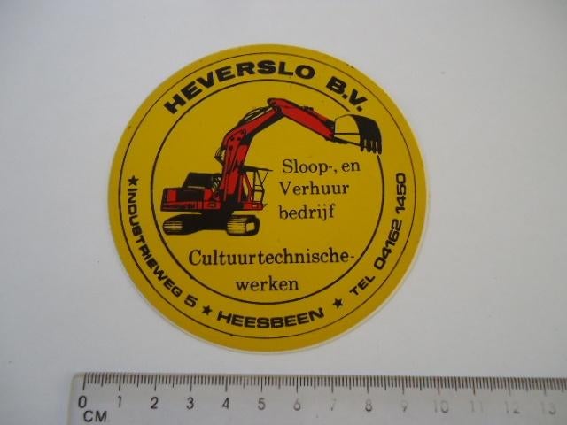 sticker oud Heesbeen HEVERSLOO bv sloop grondwerk heusden, Verzenden, Zo goed als nieuw, Bedrijf of Vereniging