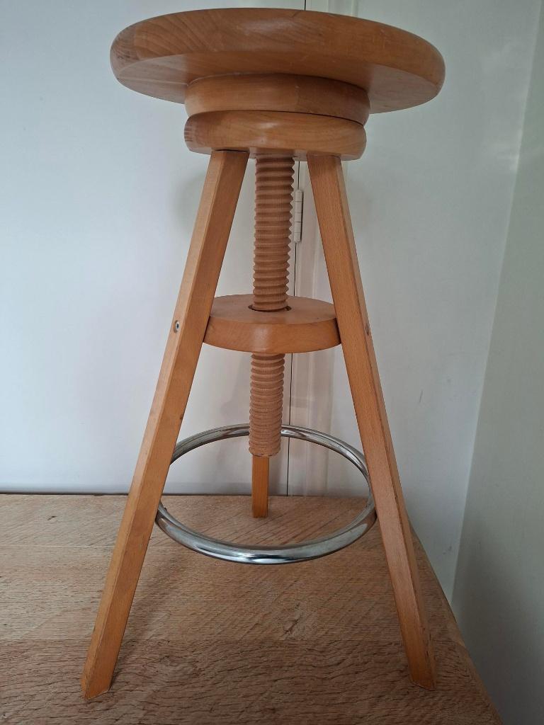 Vintage kruk Ikea Ringo atelierkruk draaikruk jaren 90, Ophalen of Verzenden, Gebruikt, Hout