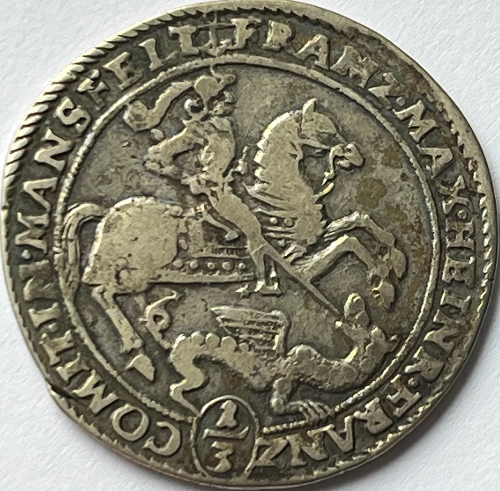 Mansfeld Bornstedt schaarse 1/3e thaler 1671, Ophalen of Verzenden, Duitsland, Losse munt, Zilver