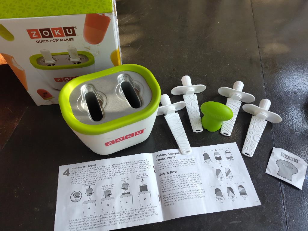 ZOKU quick pop ijslolly maker - 2 vakjes, Ophalen of Verzenden, Zo goed als nieuw, Overige materialen, Overige merken