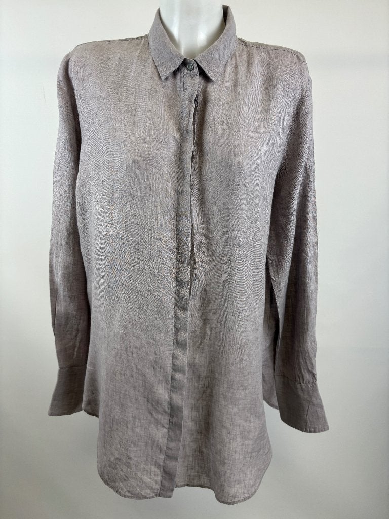 PAUW taupe linen blouse  Maat 4 - 40/42, Overige kleuren, Maat 42/44 (L), Pauw, Ophalen of Verzenden