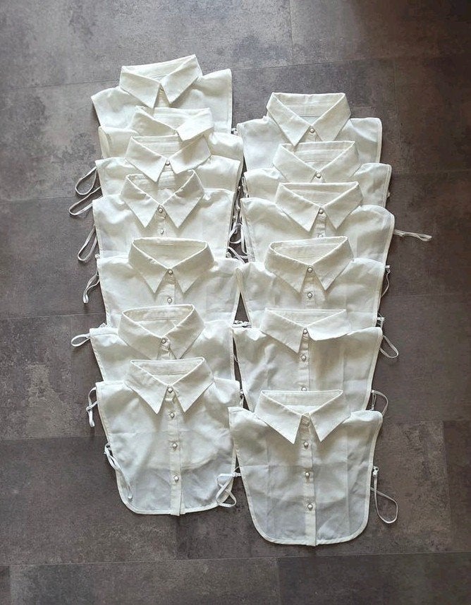13x blouse nep kunst kraagje kraag wit, Ophalen of Verzenden, Zo goed als nieuw, Wit