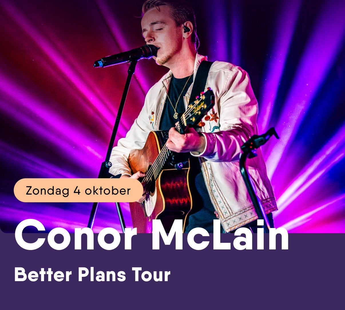 2 Meet & Greet concertkaarten Conor McLain 4 oktober Breda, Tickets en Kaartjes, Twee personen, Oktober