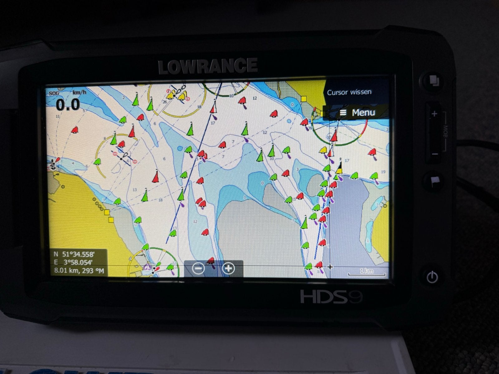 Lowrance HDS9 Gen2 Touch Kaartplotter Fishfinder GPS, Verzenden, Gebruikt, Kaartplotter of Fish Finder