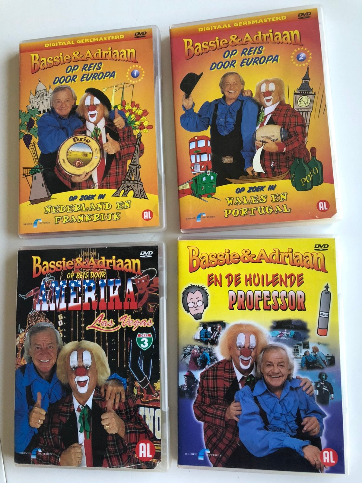 4 DVD’s Bassie en Adriaan, Cd's en Dvd's, VHS | Kinderen en Jeugd, Alle leeftijden, Ophalen of Verzenden, Zo goed als nieuw