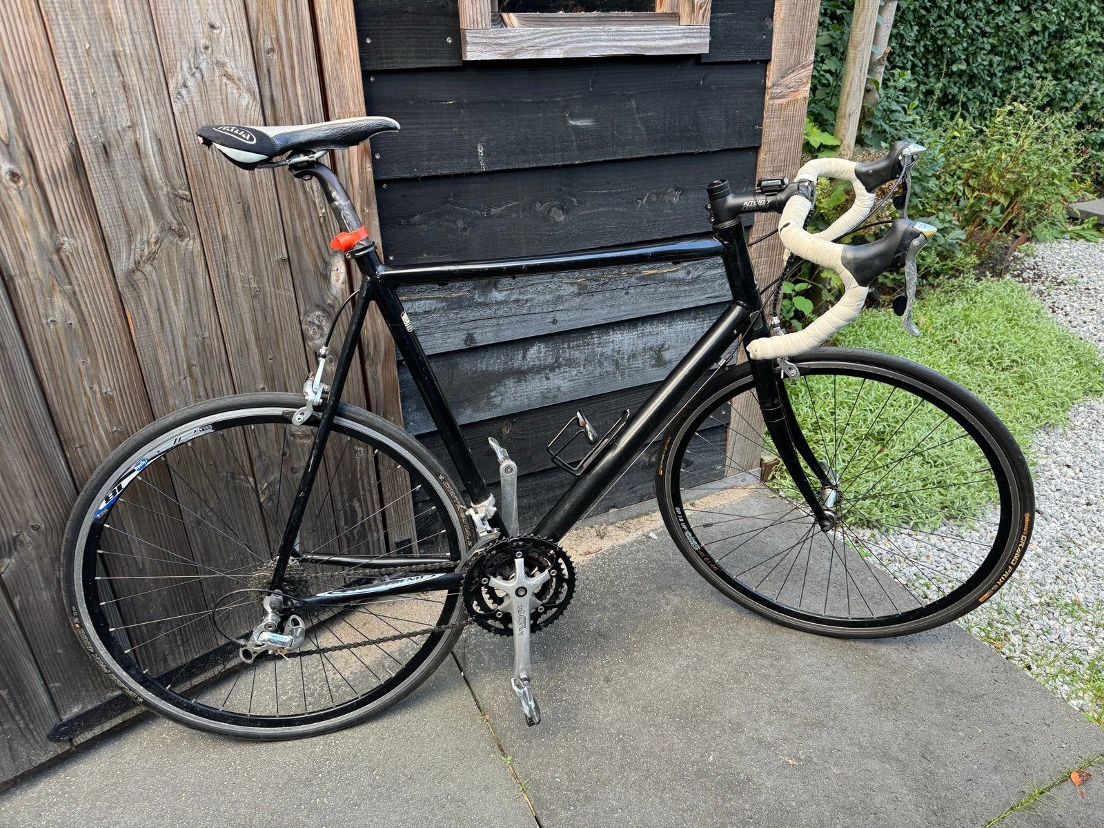 Racefiets zwart frame 61cm Shimano 105/Tiagra, Overige merken, 28 inch, Gebruikt, Aluminium