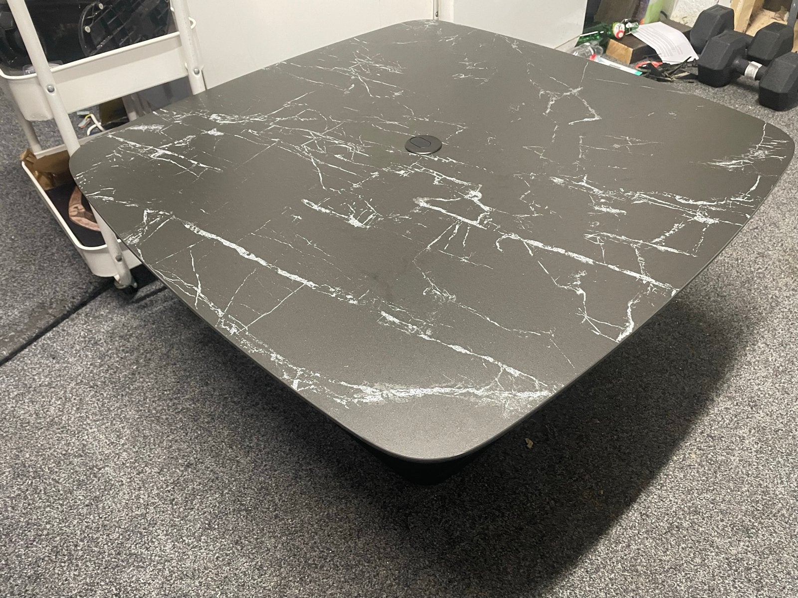 Salontafel zwart marmerlook, in hoogte verstelbaar met wiele, Ophalen, Overige materialen, 50 tot 100 cm, Nieuw