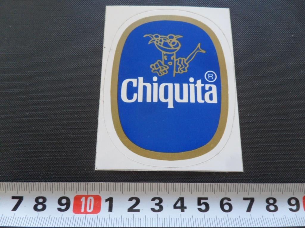 sticker CHIQUITA logo banaan bananen  *, Ophalen, Zo goed als nieuw