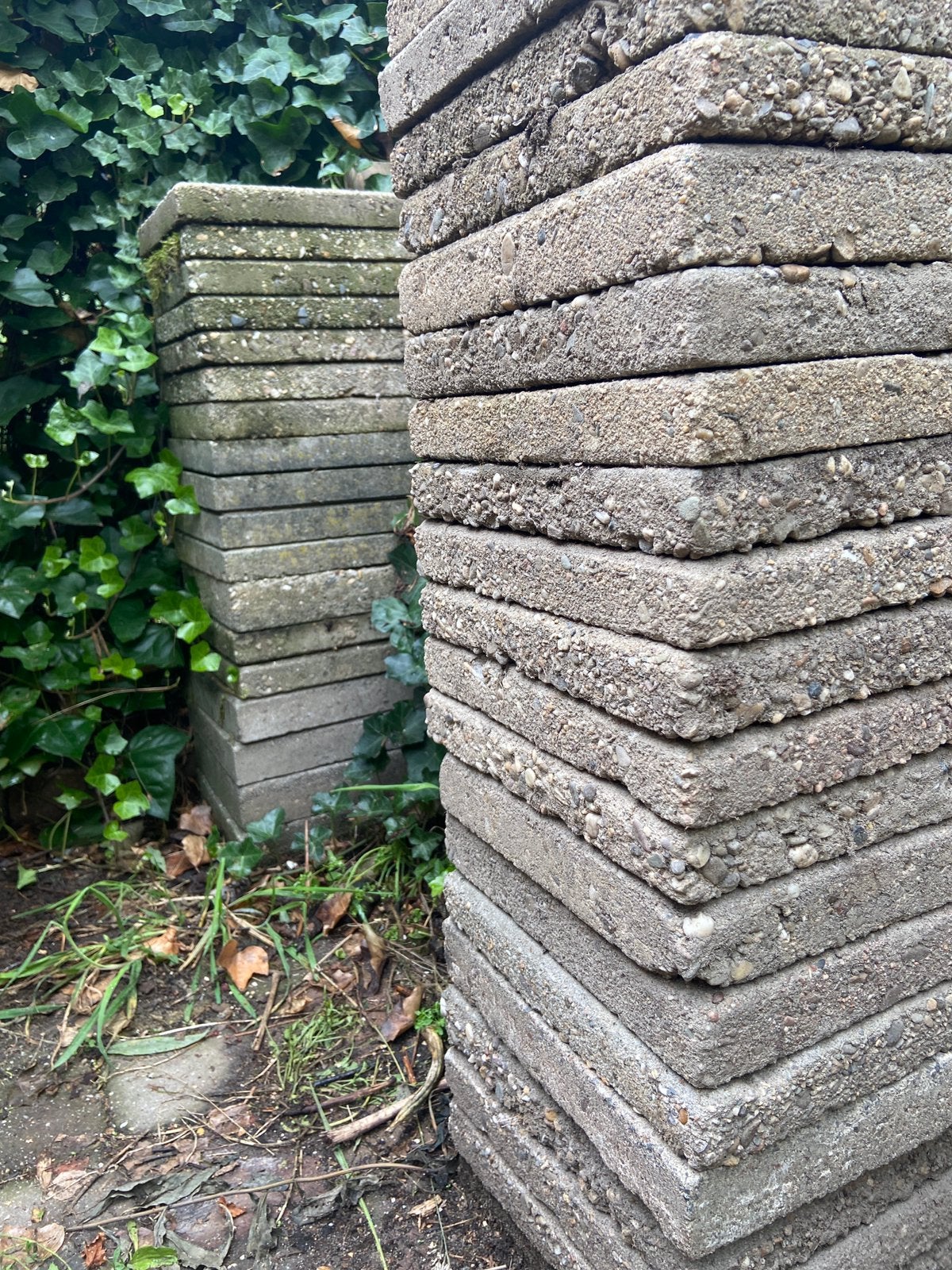 gratis 80 stoeptegels, Ophalen, Gebruikt, Beton, Overige typen