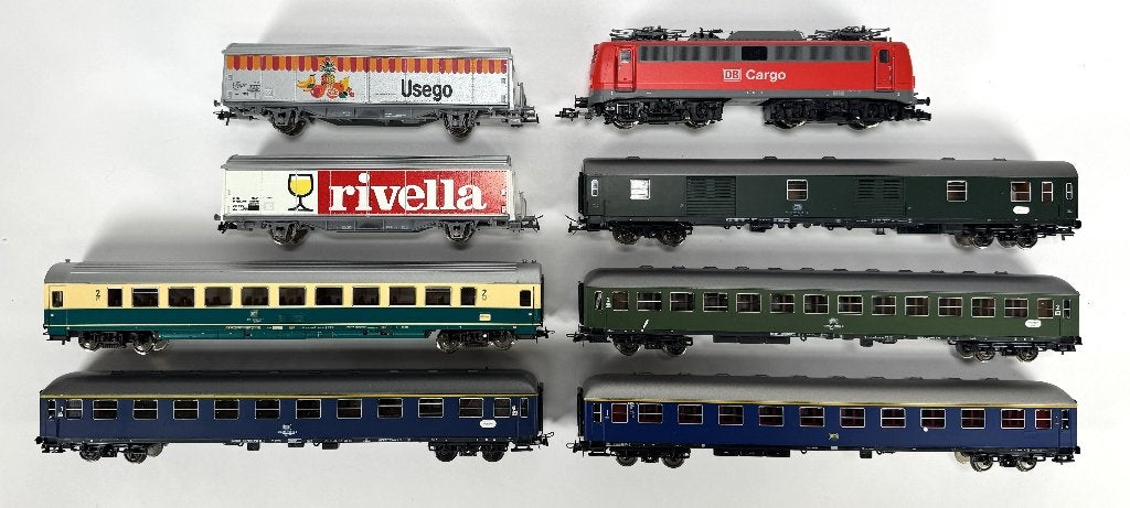 1361. Modeltreinen, Roco – DB Cargo en wagons, ca. 1990, Ophalen, Gelijkstroom, Wagon, Overige merken