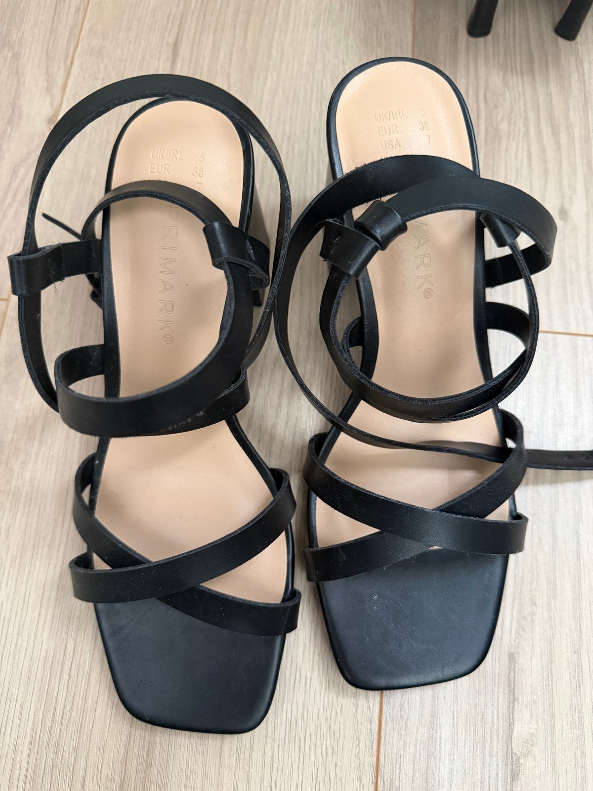 Primark Zwarte Sandalen- Maat 38-Een keer gebruikt!, Ophalen, Zo goed als nieuw, Zwart, Sandalen of Muiltjes