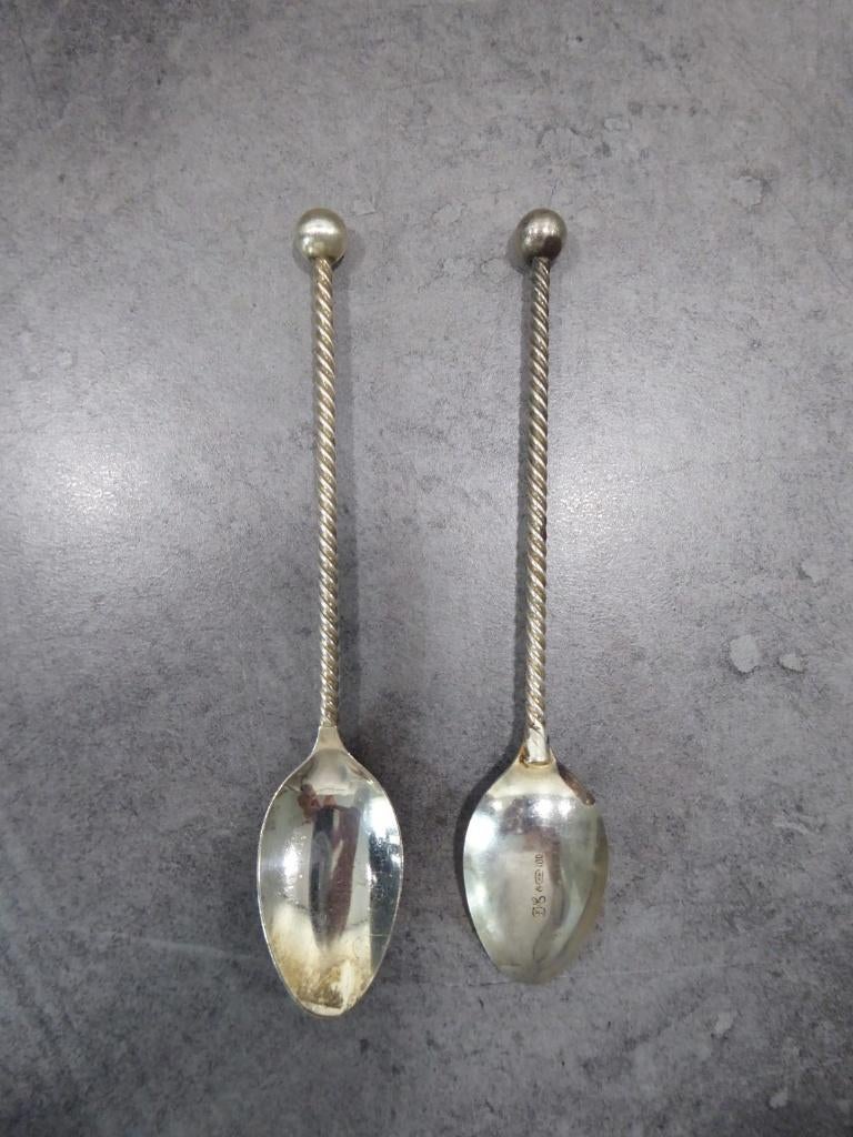 lepeltje DE - Douwe Egberts 2 lepeltjes, Antiek en Kunst, Antiek | Bestek, Ophalen of Verzenden