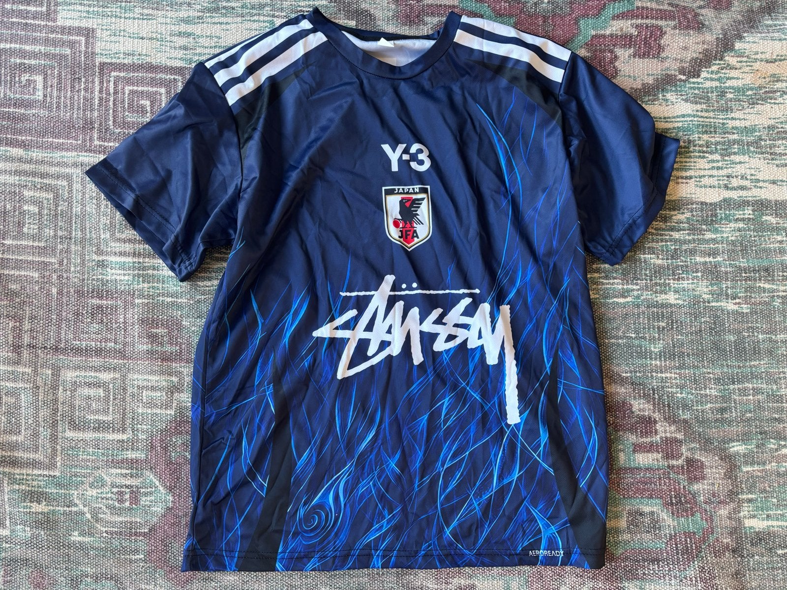 Adidas Y-3 Stussy Japan Voetbalshirt, Verzenden, Nieuw, Maat 56/58 (XL), Blauw