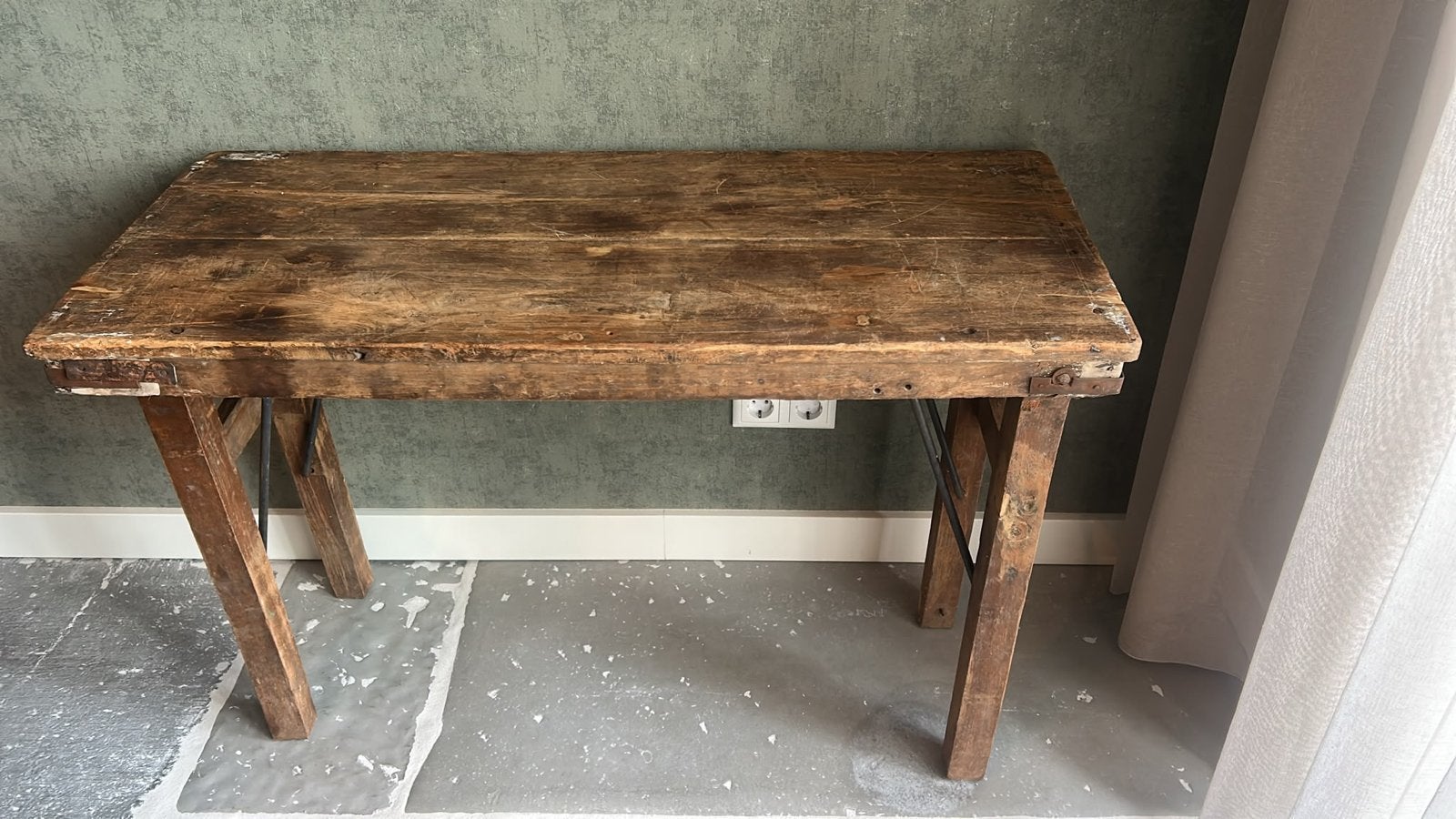 Oude indische markttafel, Ophalen, Gebruikt, 100 tot 150 cm, 25 tot 50 cm