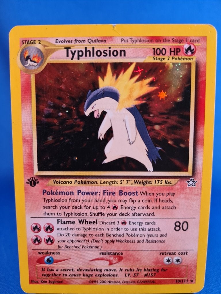 Typhlosion 18/111 - Neo Genesis (1st edition), Hobby en Vrije tijd, Verzenden, Gebruikt
