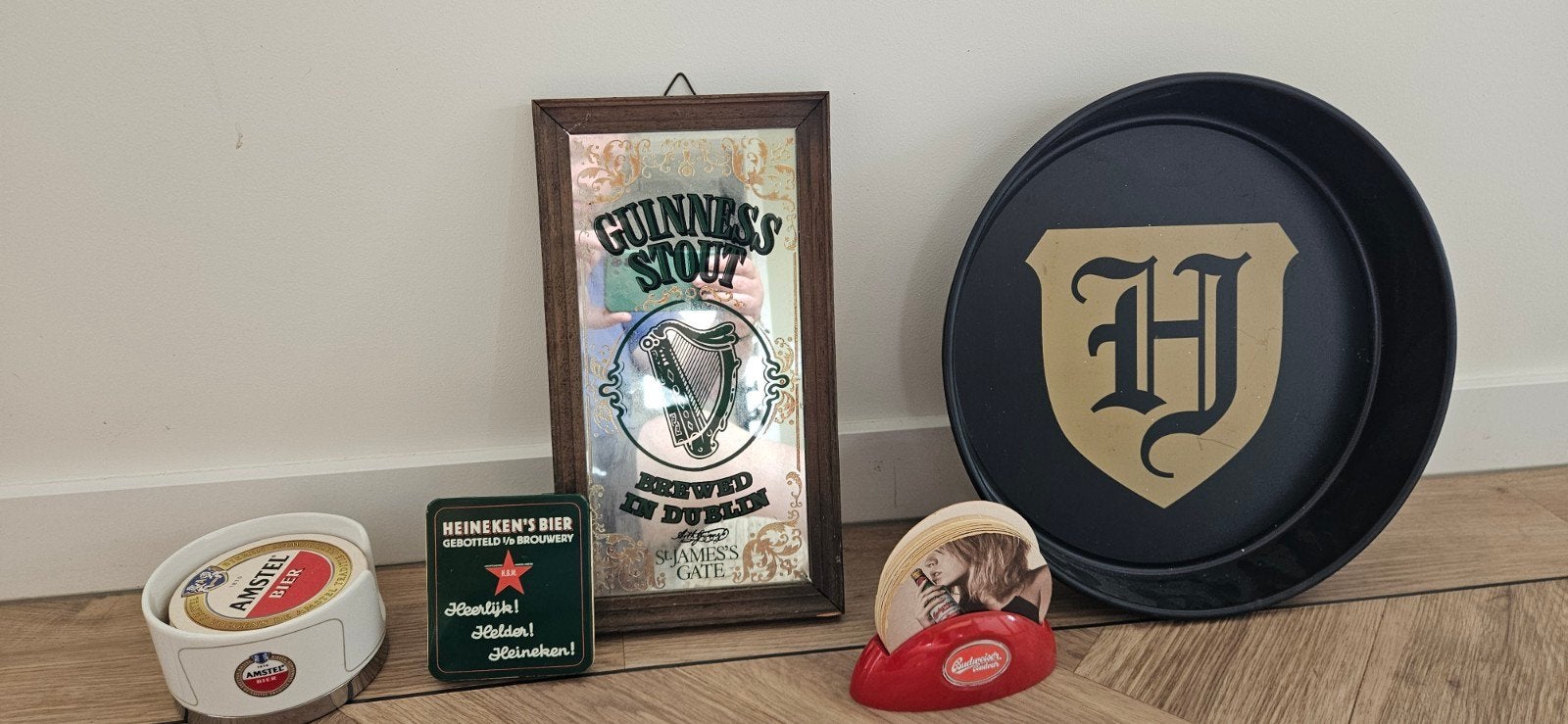 Mancave inrichting: Guinness spiegel, bierviltjes & dienblad, Ophalen, Gebruikt, Overige typen
