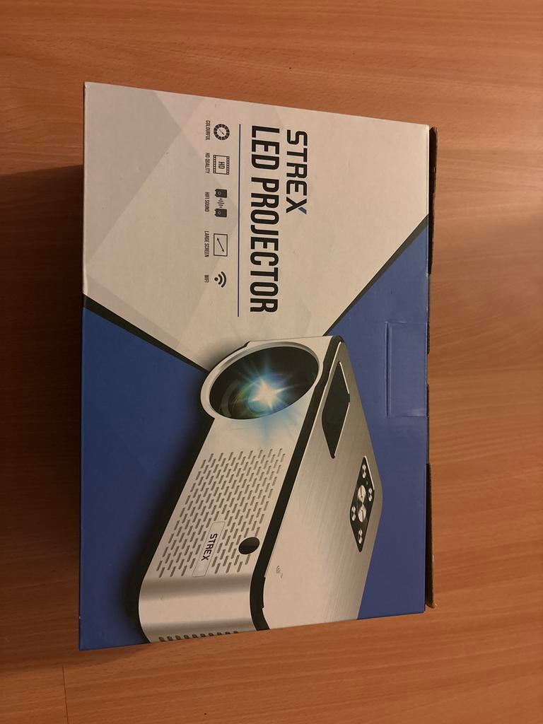 STREX LED Projector - Verbind met mobiel/laptop, Audio, Tv en Foto, Beamers, Ophalen of Verzenden, Zo goed als nieuw, LED, HD (720)