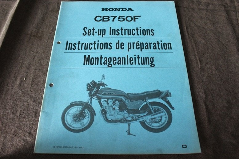Honda CB750F 1983 motorcycle set up manual CB750 F, Ophalen of Verzenden, Honda