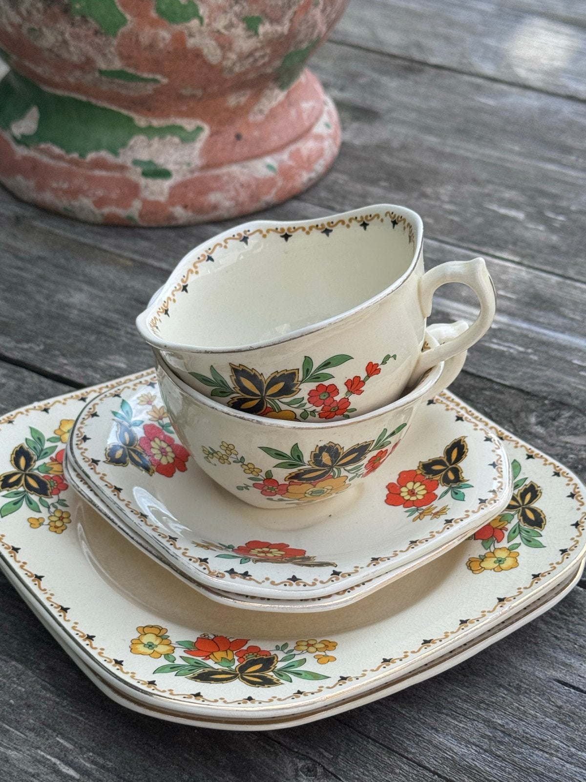 Set van 2 Art Deco petit dejeuners, Woods Ivory Ware Engelan, Ophalen of Verzenden