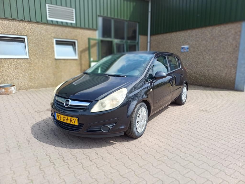 Opel Corsa 1.2 16V 5D 2007 Zwart, Auto's, Opel, Voorwielaandrijving, 4 cilinders, 1229 cc, Origineel Nederlands