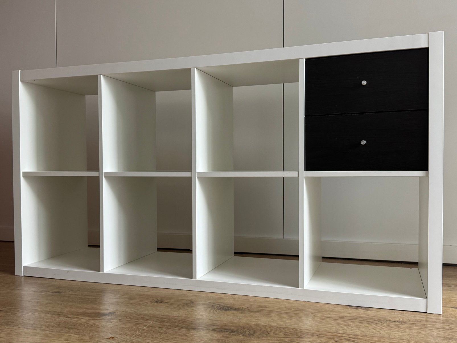 IKEA KALLAX kast 4x2 met 2 lades – wit, Ophalen, Met plank(en), 100 tot 150 cm, Scandinavisch