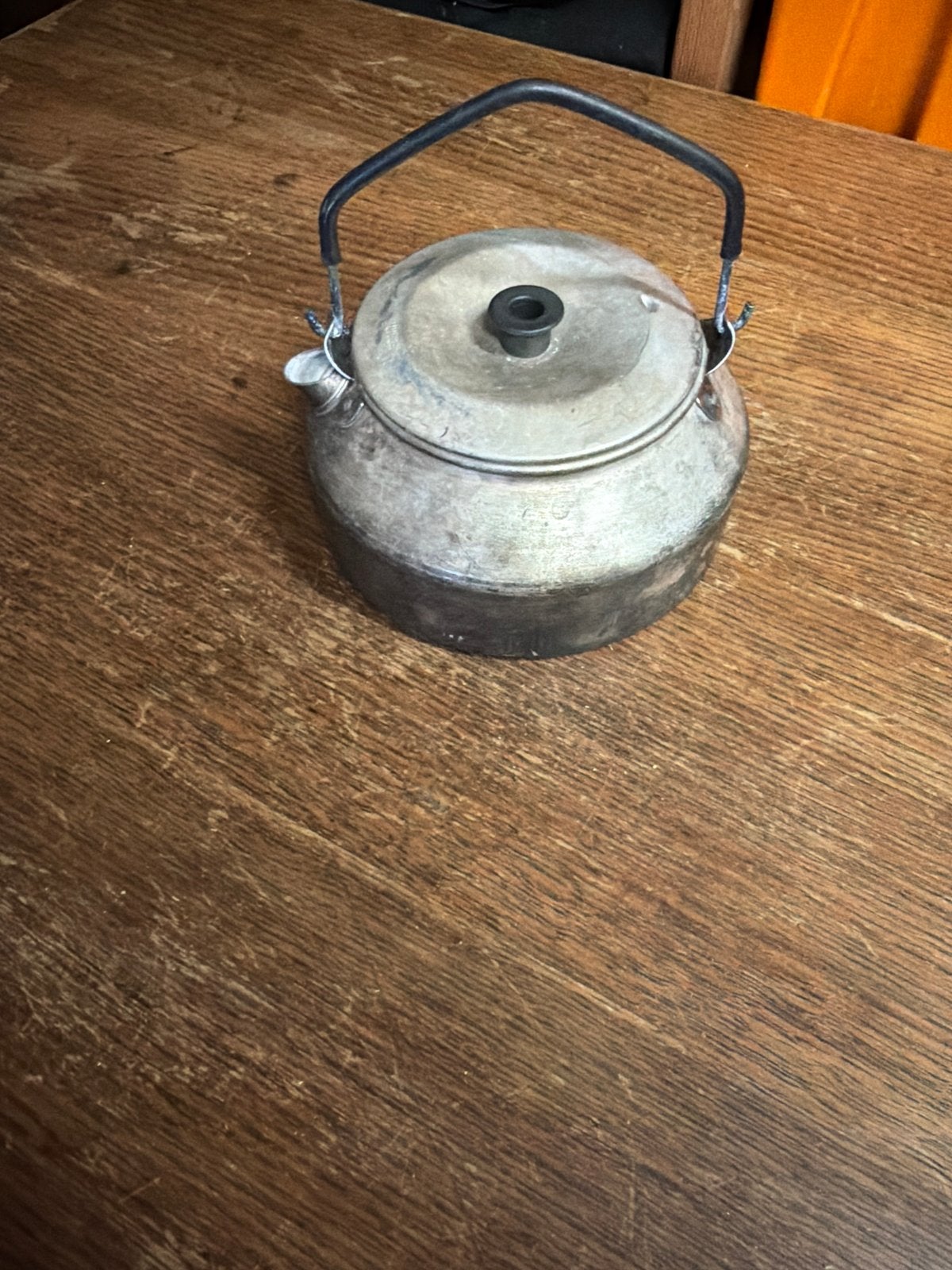 Vintage aluminium fluitketel, Theepot/fluitketel, Gebruikt, Zilver, Ophalen of Verzenden