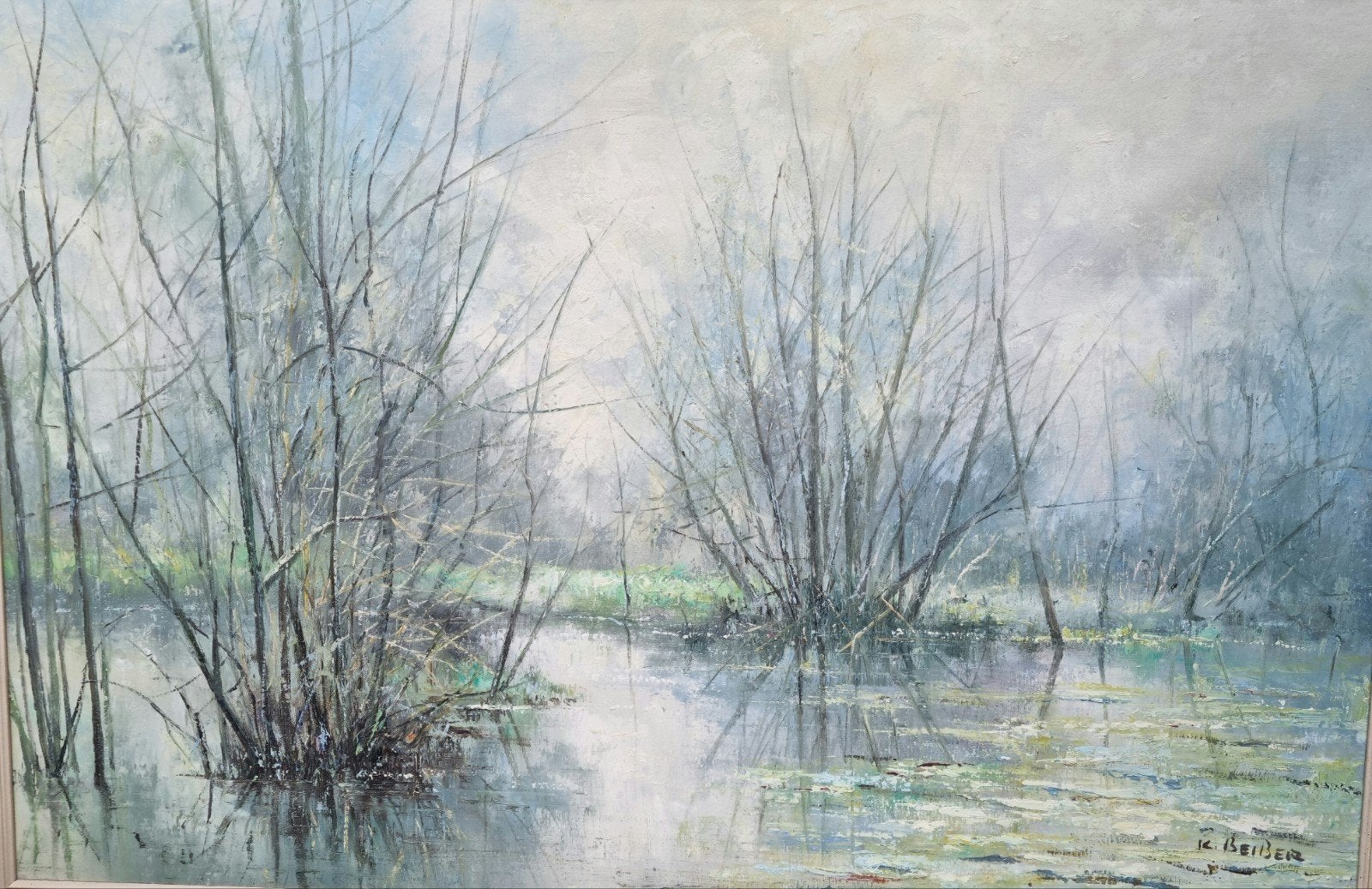 schilderij impressie stilleven landschap water, Ophalen, Landschap