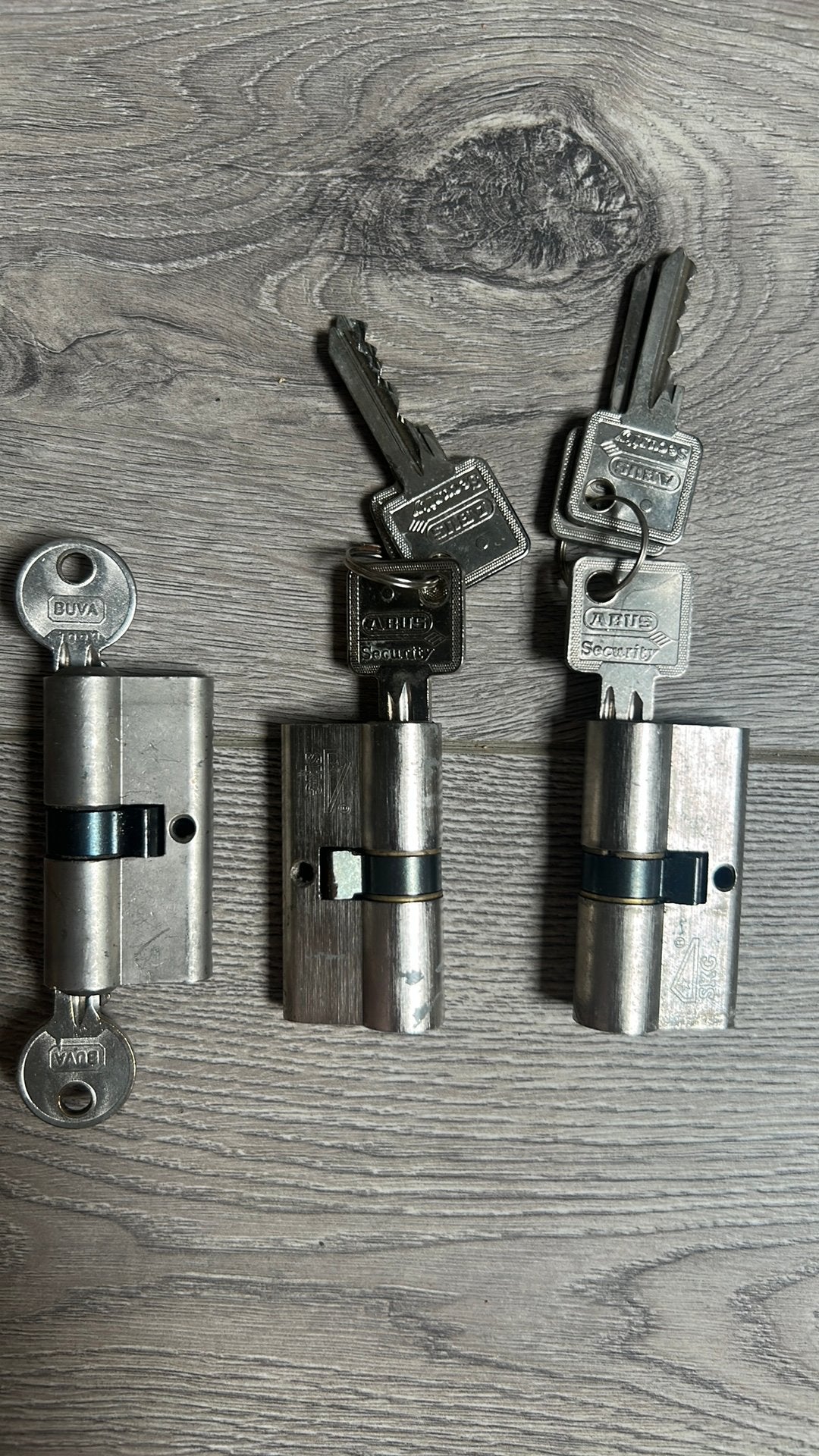Cilinder sloten incl sleutels, Ophalen of Verzenden, Zo goed als nieuw, Rvs, Slot