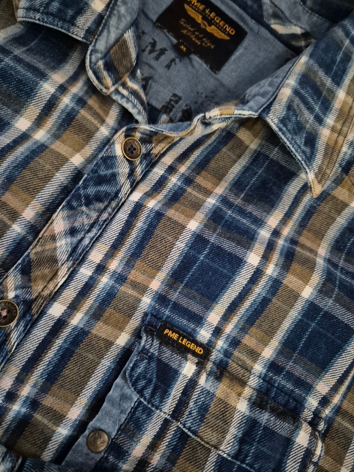 Pme Legend Pall Mall jeans blouse overblouse Geblokt maat XL, Kleding | Heren, ., Zo goed als nieuw, PME Legend, .