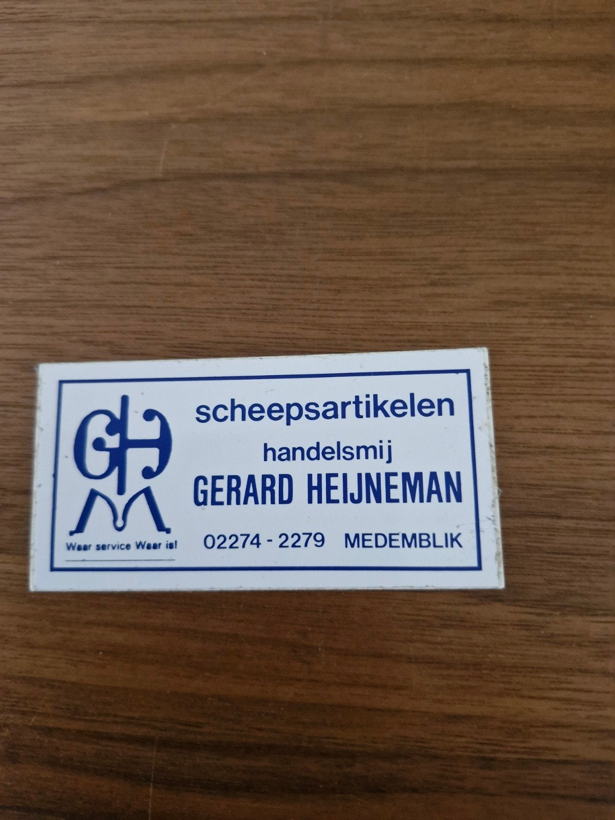 9687 sticker Scheepsartikelen Gerard Heijneman Medemblik, Ophalen of Verzenden, Gebruikt, Overige typen