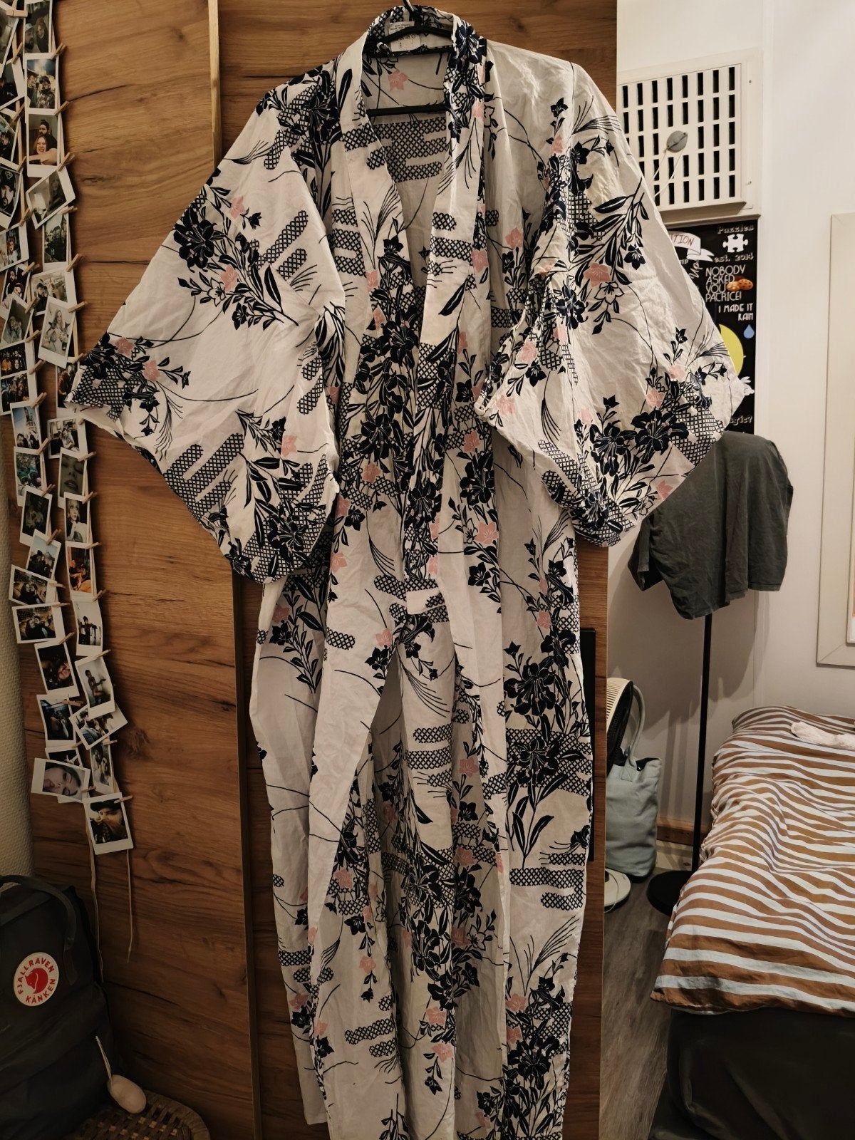 Japanse Kimono/Yukata - 100% Katoen - Maat M, Kleding | Dames, Maat 38/40 (M), Wit, Ophalen of Verzenden, Zo goed als nieuw