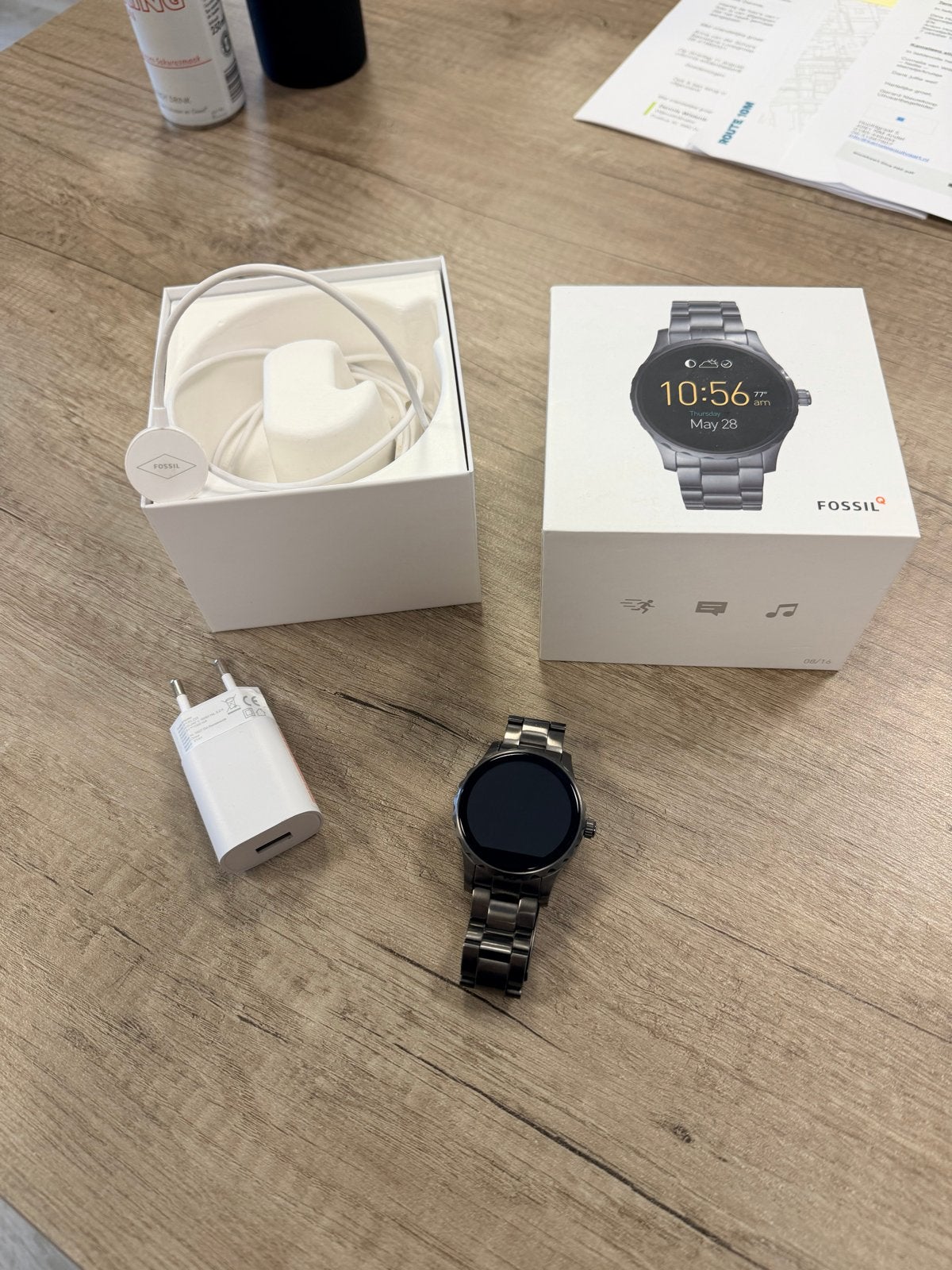 Fossil Q Marshal Smartwatch - Zo goed als nieuw, Ophalen of Verzenden, Zo goed als nieuw, Grijs