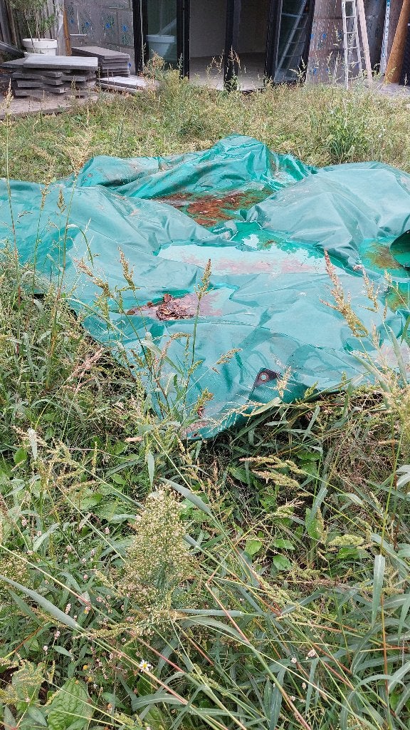 Dekzeil groen dik, Ophalen, Gebruikt, 10 tot 15 m², Zeil