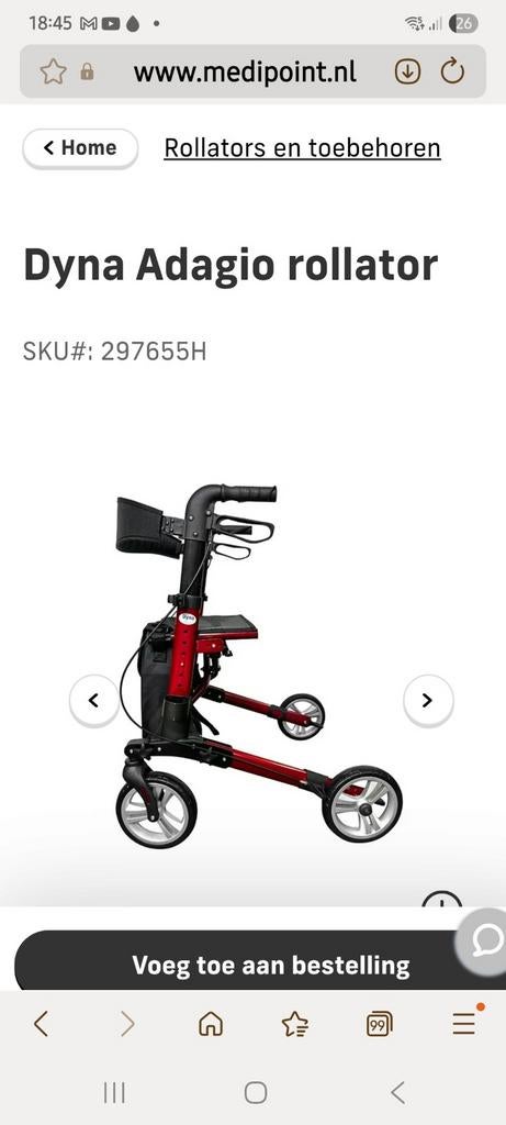 Rollator, als nieuw 6 maanden  gebruikt.., Ophalen of Verzenden, Zo goed als nieuw