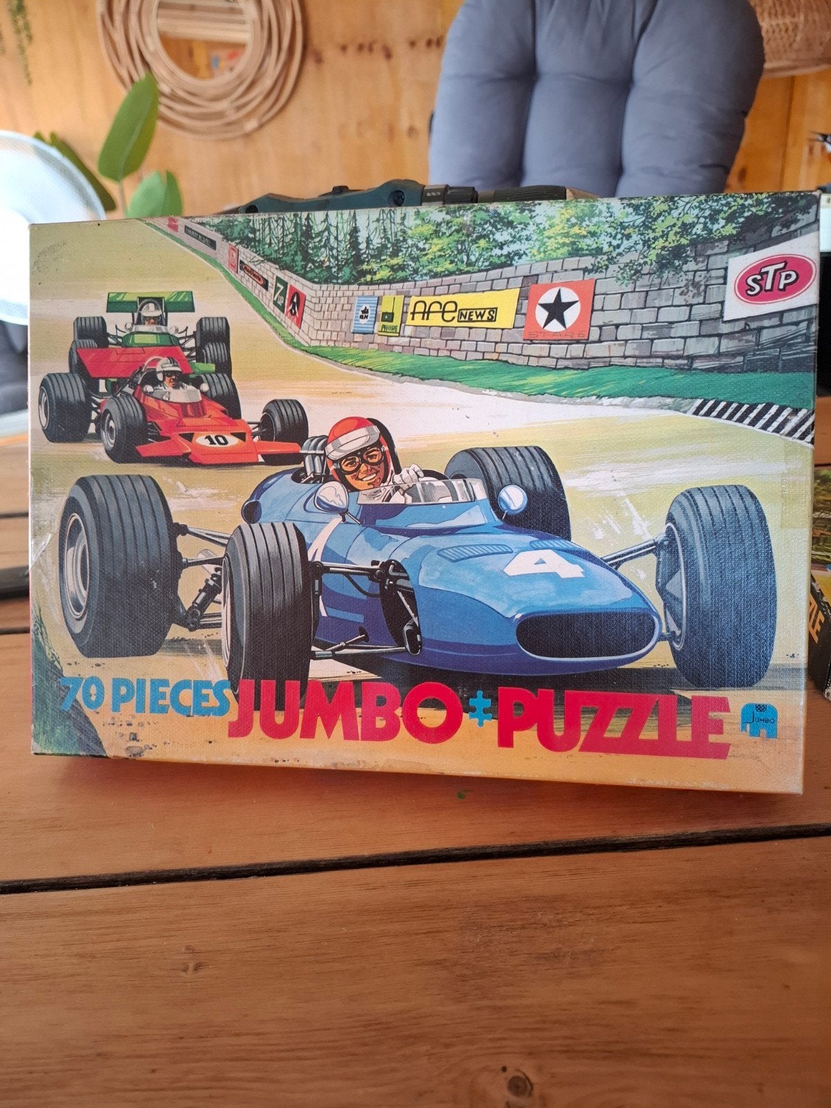 Vintage jumbo legpuzzel 70 stukjes raceauto's, Verzamelen, Automerken, Motoren en Formule 1, Ophalen of Verzenden, Gebruikt, Auto's