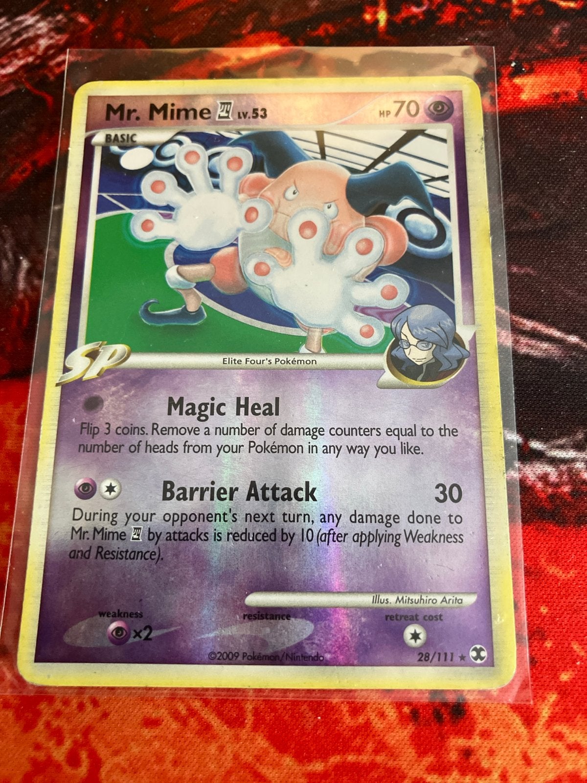 Mr. Mime LV.53 Pokémon kaart (28/111) - Platinum Arceus, Ophalen of Verzenden, Gebruikt, Losse kaart