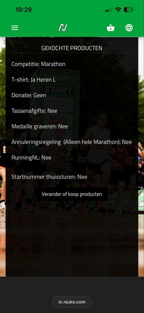 Marathon Groningen startbewijs 31 mei, Eén persoon, Mei