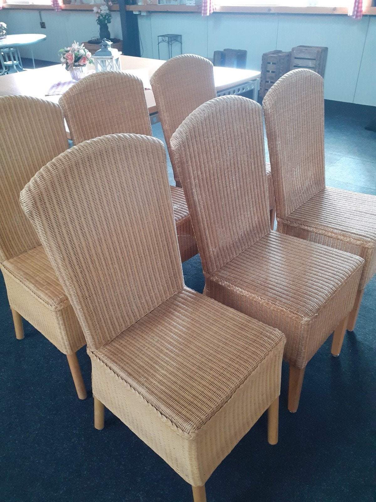 set van 6 loom stoelen, Ophalen, Gebruikt, Bruin, Riet of Rotan