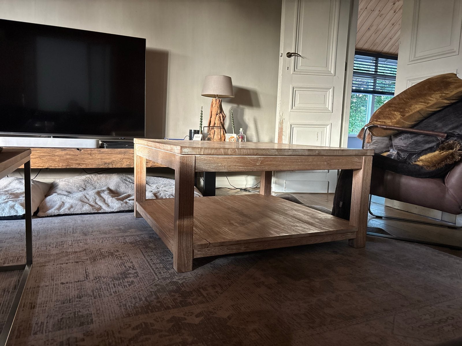 Stijlvolle salon tafel 100x100 cm, Huis en Inrichting, Ophalen, Gebruikt, Vierkant, 50 tot 100 cm