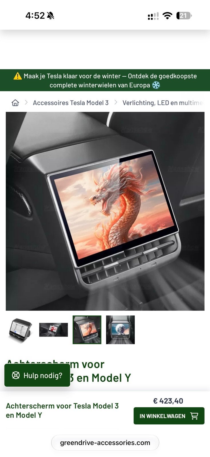 Foto 3 van Tesla Model 3/Y Achterbank Entertainment Scherm