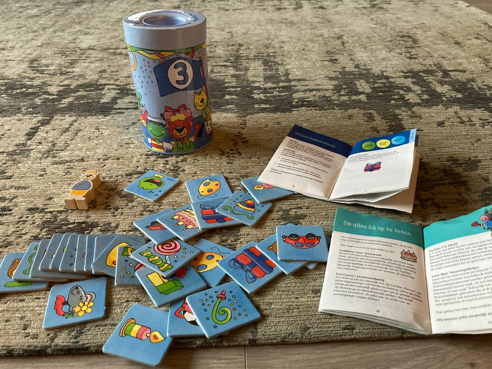 HABA- verjaardagsblik met spelletjes- 3 jaar, Kinderen en Baby's, Speelgoed | Educatief en Creatief, Ophalen of Verzenden, Gebruikt